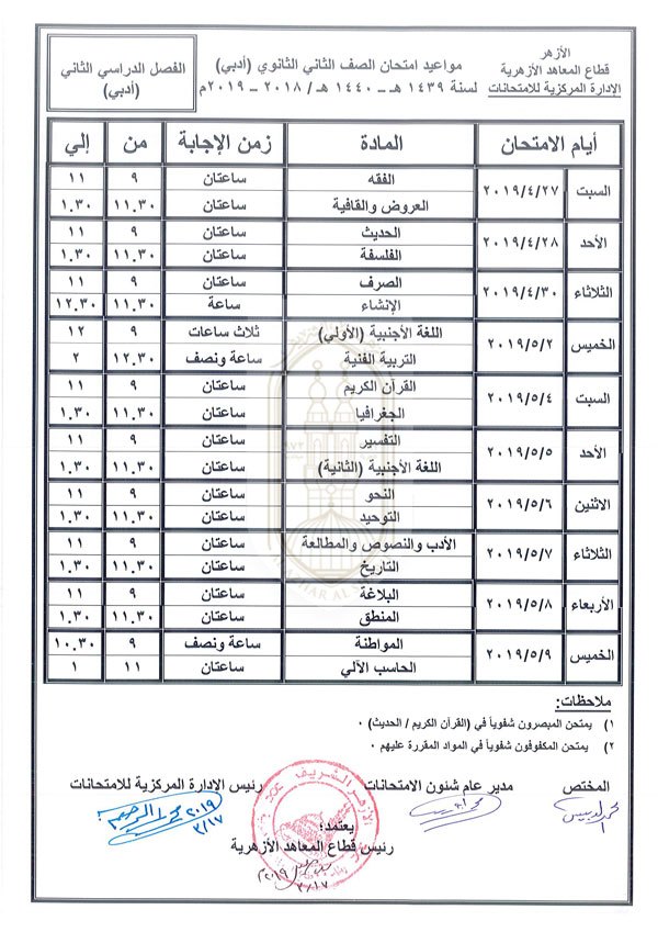 119843 الثاني الثانوي أدبي الفصل الدراسي الثاني 2018 2019 11684151104