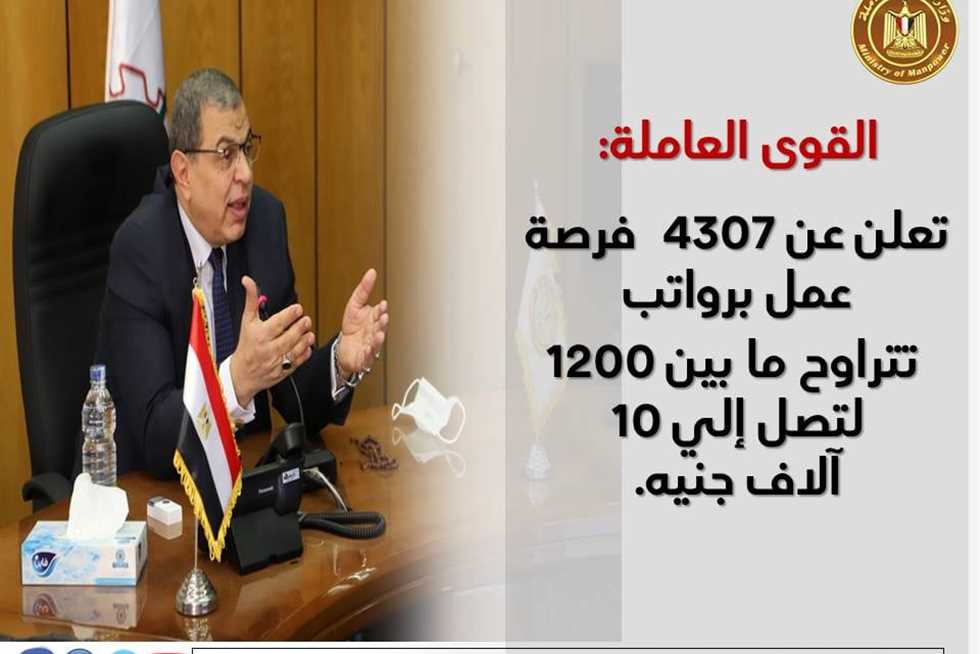 وزارة العمل :٥٠ فرصة عمل لذوي الهمم و١٩ للشباب بشركات عالمية بالقاهرة 1 1479824 01685919724