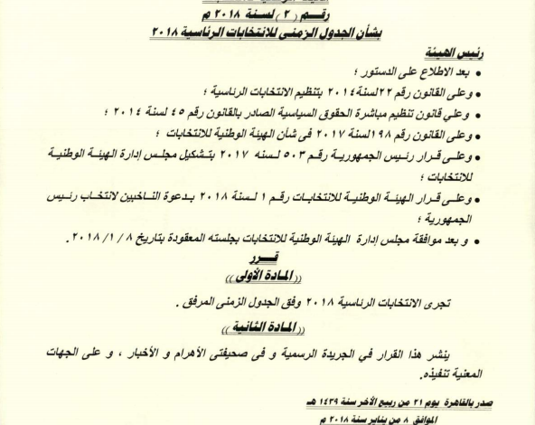 قراران جمهوريان باستكمال تشكيل الجهاز التنفيذي للهيئة الوطنية للانتخابات وتعديل قرار إنشاء هيئة الأبنية التعليمية 1 344535 21687515125