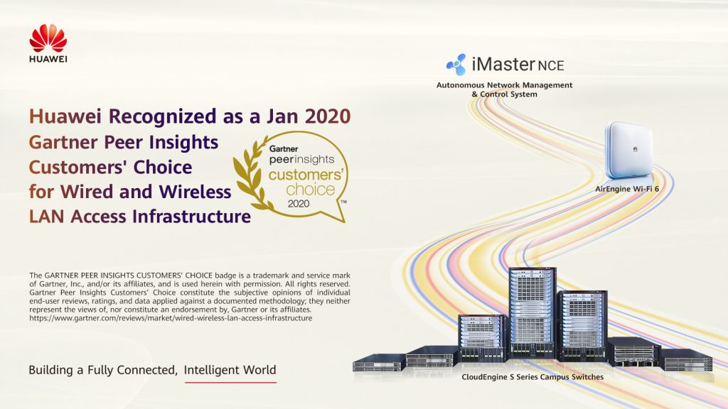 جلوبال (5): تم اختيار Huawei كاختيار عملاء Gartner Peer Insights™ لعام 2023 للبنية التحتية لشبكة LAN السلكية واللاسلكية للمؤسسات أربع سنوات على التوالي لجودتها العالية 10 جيجابت في الثانية CloudCampus 1 gartner peer insight 20201687890542
