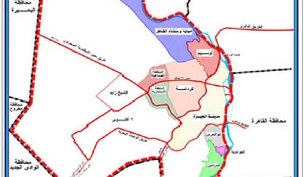 محافظ الجيزة يصدر قرارًا بإنشاء حي المنيرة الغربية فصلا عن حي شمال الجيزة وتعديل مسمى حي شمال إلى إمبابة 1 خريطة الجيزة
