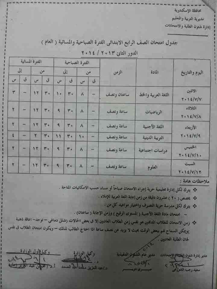 "امتحانات النقل بالإسكندرية": 15 يوليو امتحانات الدور الثاني للابتدائية.. و22 يوليو للإعدادية 1 14041191495101688578743