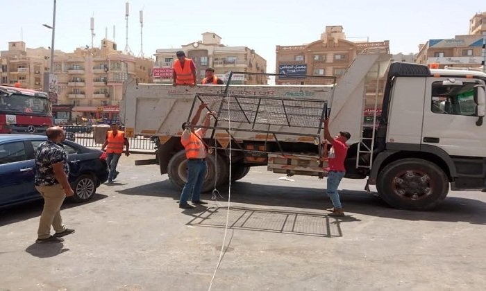 حملات مكثفة لإزالة مخالفات البناء والتعديات واسترداد الأراضي بمدينتي 6 أكتوبر والسادات 1 elaosboa693511689505083