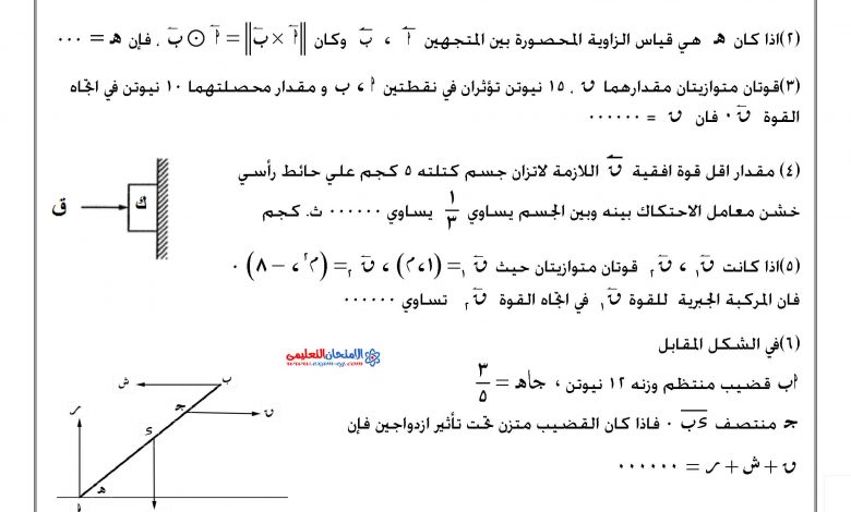 امتحان الاستاتيكا 21688464564