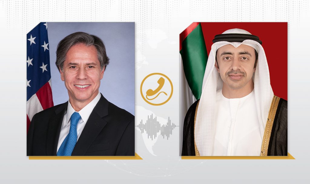 رئيس الإمارات يبحث مع وزير الخارجية الأمريكي سبل احتواء الموقف في الأراضي الفلسطينية 1 29829899365147237071697312883