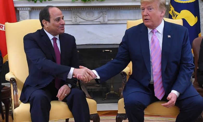 السيسي وسلطان عمان يشددان هاتفيا على دفع جهود التوصل لحل عادل ودائم للقضية الفلسطينية 1 السيسي وترامب 11697010424