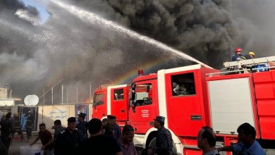 السيطرة على حريق مخزن تجاري وسط بغداد1697021104