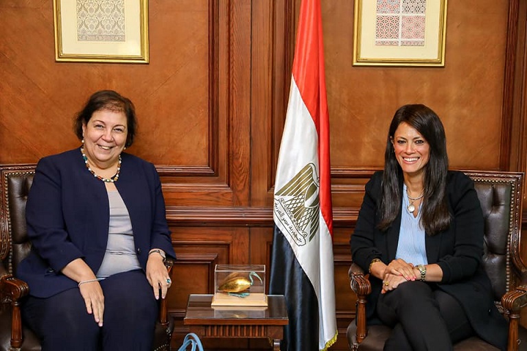 وزيرة التضامن الاجتماعي تبحث مع وزيرةالتعاون الدولي القطري التنسيق لإيصال المساعدات للفلسطينيين في غزة 1 871700566746