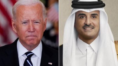 قطر امريكا الشيخ تميم امير قطر والرئيس الامريكي جو بايدن1703656682