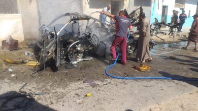 آثار انفجار عبوة ناسفة بسيارة في قرية بصلجة شرق حلب متداول1704291244