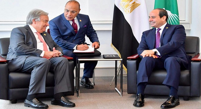 الرئيس السيسي يبحث هاتفيا مع جوتيريش مجمل الأوضاع في الشرق الأوسط وخطورة توسع دائرة الصراع الجاري 1 السيسى و انطونيو جوتيريش1706554444
