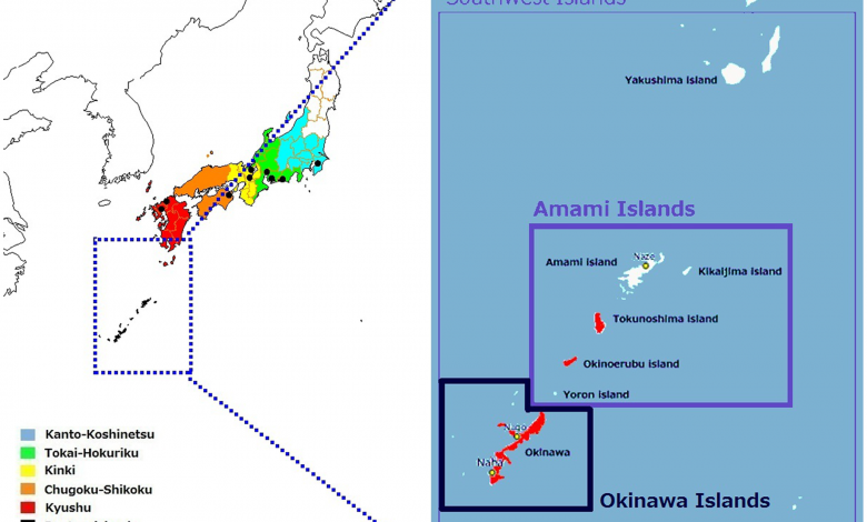 Geographic locations of the populations studied in Japan1707738783