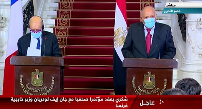 وزير الخارجية ونظيره الفرنسي يؤكدان عمق علاقات التعاون والتنسيق المشترك بين القاهرة وباريس 1 مؤتمر صحفى مشترك بين وزير الخارجية سامح شكرى ونظيره الفرنسي جان إيف لودريان1707046570