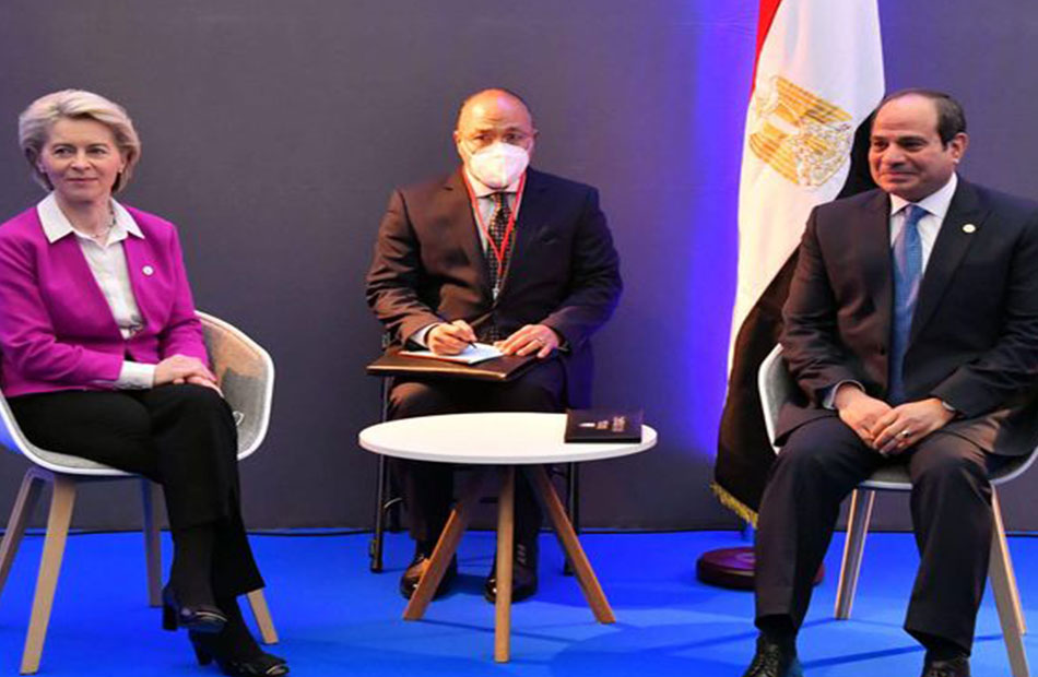 السيسي ورئيسة المفوضية الأوروبية يوقعان على الإعلان المشترك لترفيع العلاقات 1 19 2022 637801914592539893 2531710689225