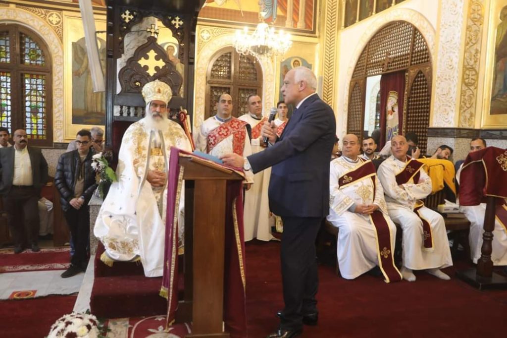 محافظ الجيزة يزور مطرانية الجيزة للأقباط الأرثوذكس للتهنئة بعيد القيامة المجيد 1 FB IMG 16730417340781714854603