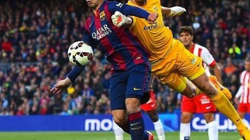 برشلونة يؤمن وصافته للدوري الإسباني بالفوز على ألميريا بهدفي "لوبيز" 1 NB 130373 6356414627287815781715895725
