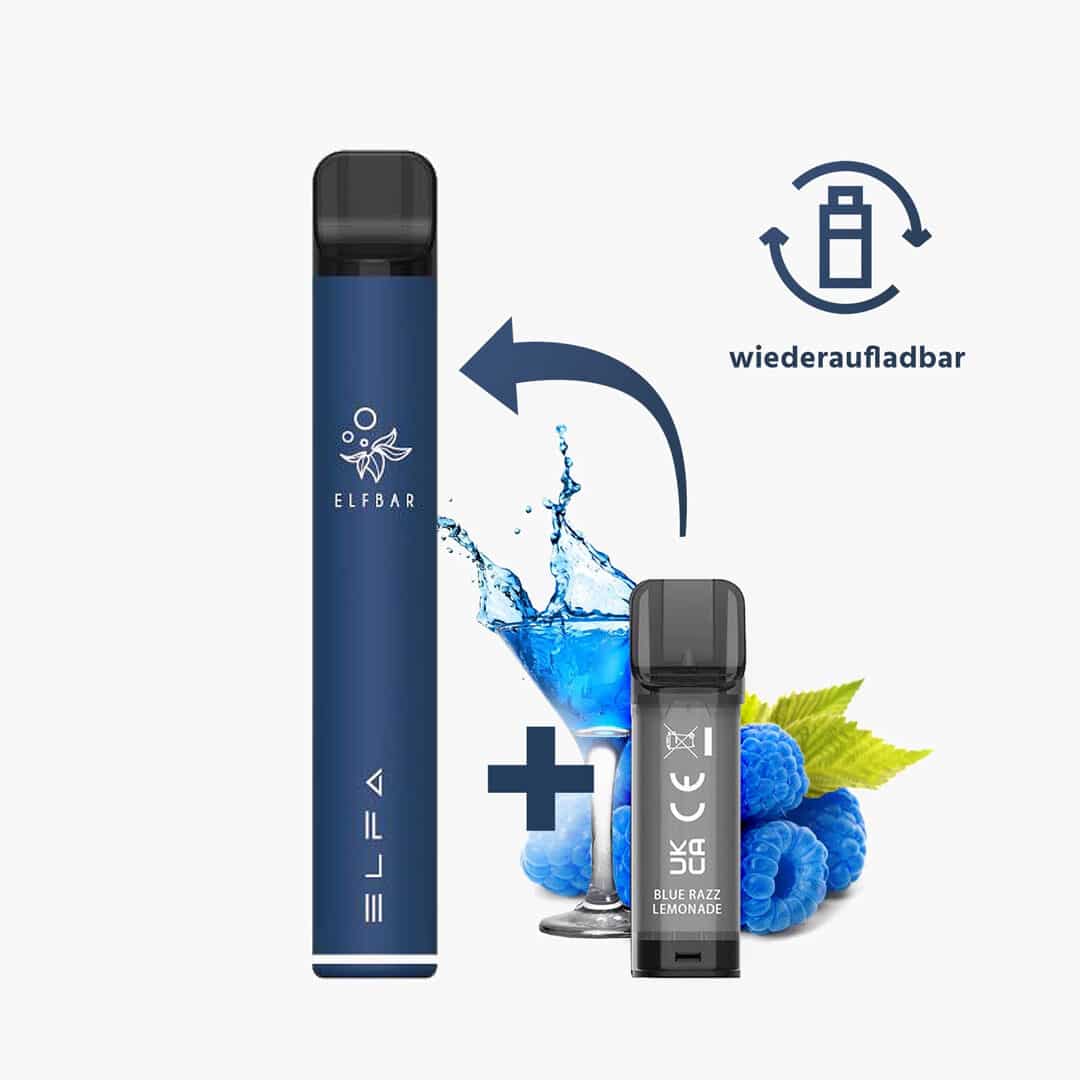 elfbar elfa starter kit blau inkl 1 kartusche blue razz lemonade