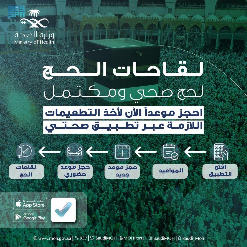 الصحة السعودية تؤكد أهمية أخذ اللقاحات قبل أداء مناسك الحج 1 xSBGdZeuWZjwMFsFGs9NonfUNwAnQCLSESRA3b2L1717409284