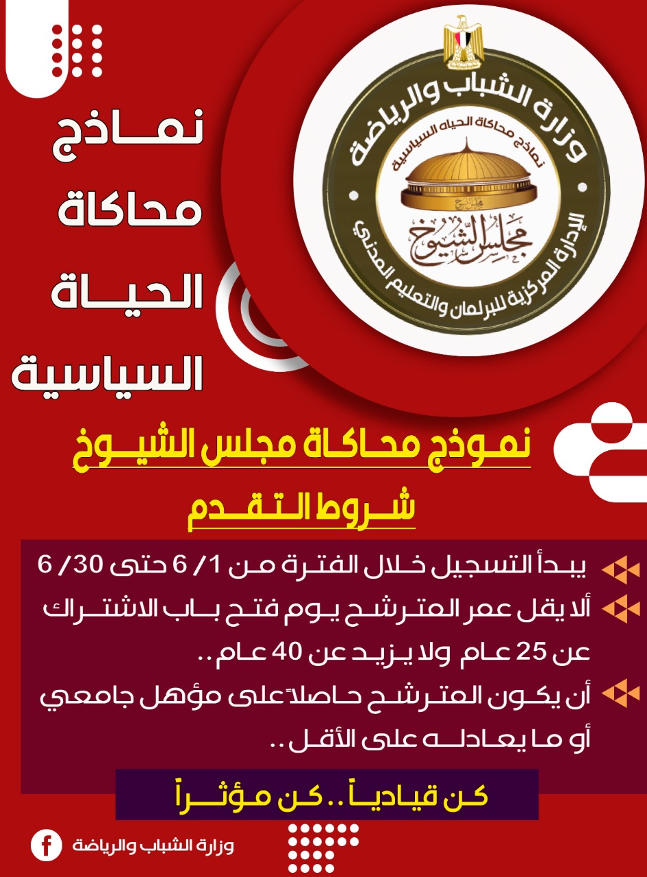 وزارة الشباب والرياضة تطلق فعاليات النسخة الأولي من نموذج محاكاة برلمان الشباب العربي 1 IMG 20210602 WA00001721461023