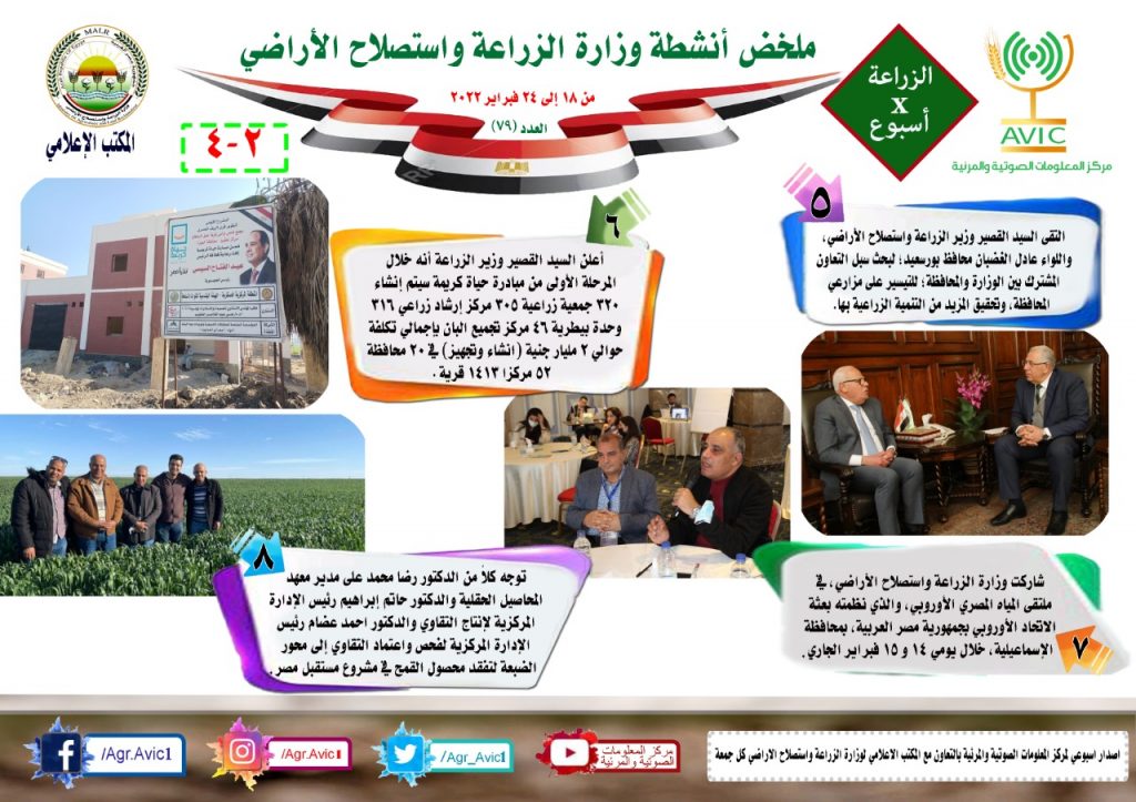 بالإنفوجراف والفيديو.. وزارة الزراعة تستعرض جهودها وأشنطتها خلال أسبوع 1 IMG 20220225 WA00091721390945