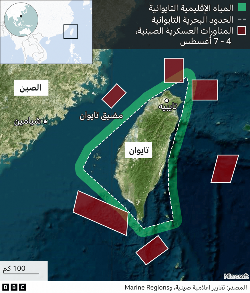 الصين تفتتح خط طرق بحريا ضخما جنوبي البلاد 1 126183375 arabic taiwan china military exercises 2x nc1719827646