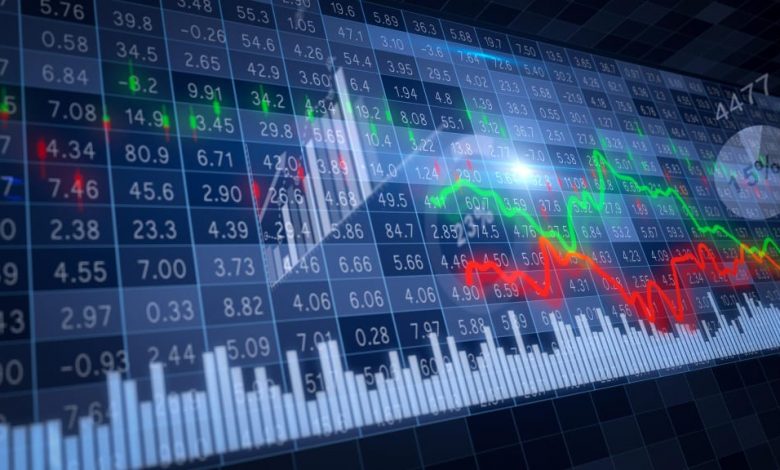 تباين أسعار السلع الرئيسية والمعادن بالبورصات العالمية مع ترقب خفض أسعار الفائدة الأمريكية 1 green red moving graphs different financial charts columns background dynamic stock market board 3d render1721116328