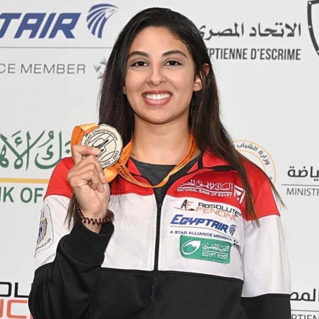 ندى حافظ تتأهل لدور الـ 16 بمنافسات سلاح السابر في دورة الألعاب الأولمبية 1 إنجازات ندى حافظ1722246723