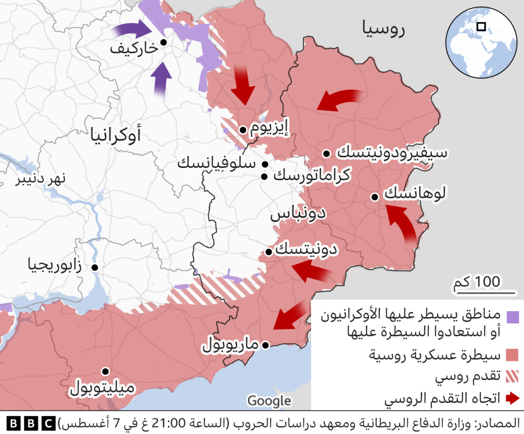 أوكرانيا: روسيا تنقل أنظمة الدفاع الجوي إلى شبه جزيرة تامان بالقرب من جسر القرم 1 126264076 ukraine invasion east map 640 2x nc1723042144