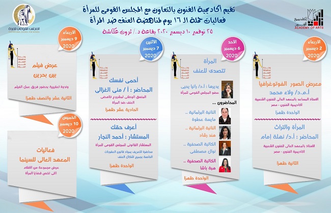 فعاليات بأكاديمية الفنون لمناهضة العنف ضد المرأة 1 19 2020 637425090756388384 6381732720503